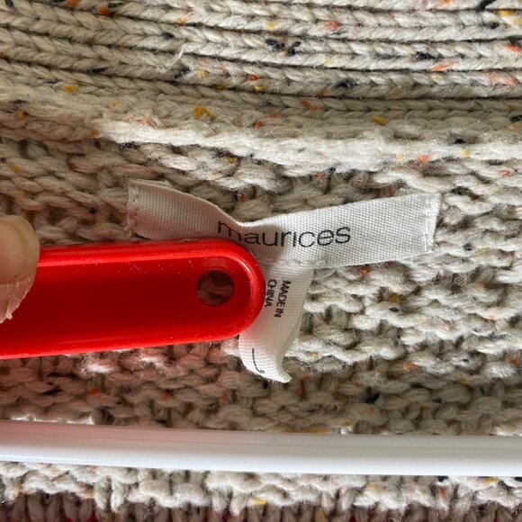 Maurices Wool Blend Long Chunky Cardigan Sweater Womens L Brown Southwest - Picture 2 of 11